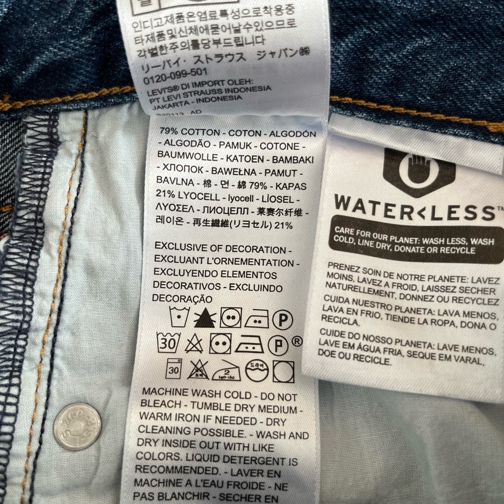 Levi's High Rise Straight Leg Jeans - Dark Blue Wash - Picture 13 of 16